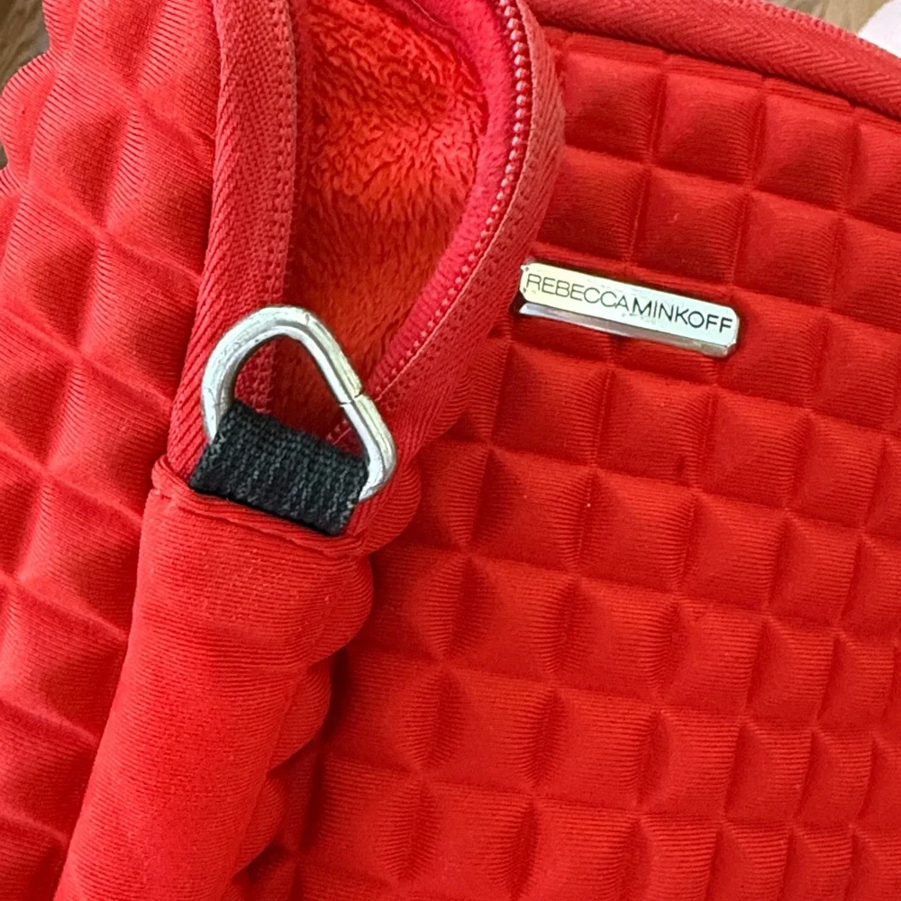 Rebecca Minkoff Red Quilted Laptop Sleeve Padded Designer Tech Case
